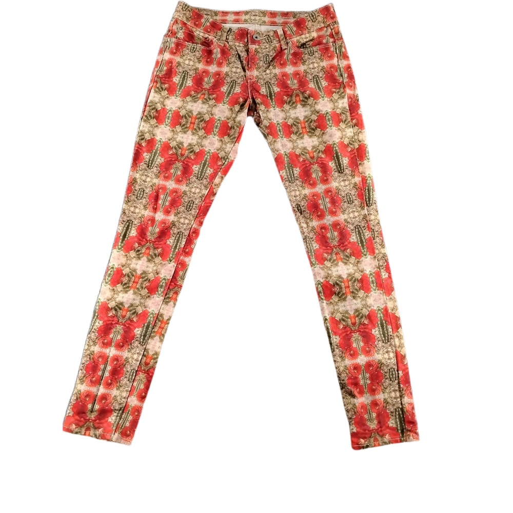 Levi's Demi Curve Modern Rise Skinny Jeans W28 L32 Floral Print Denim Pants